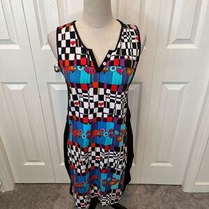 Dolcezza size S Colorful Geometric Sleeveless Dress